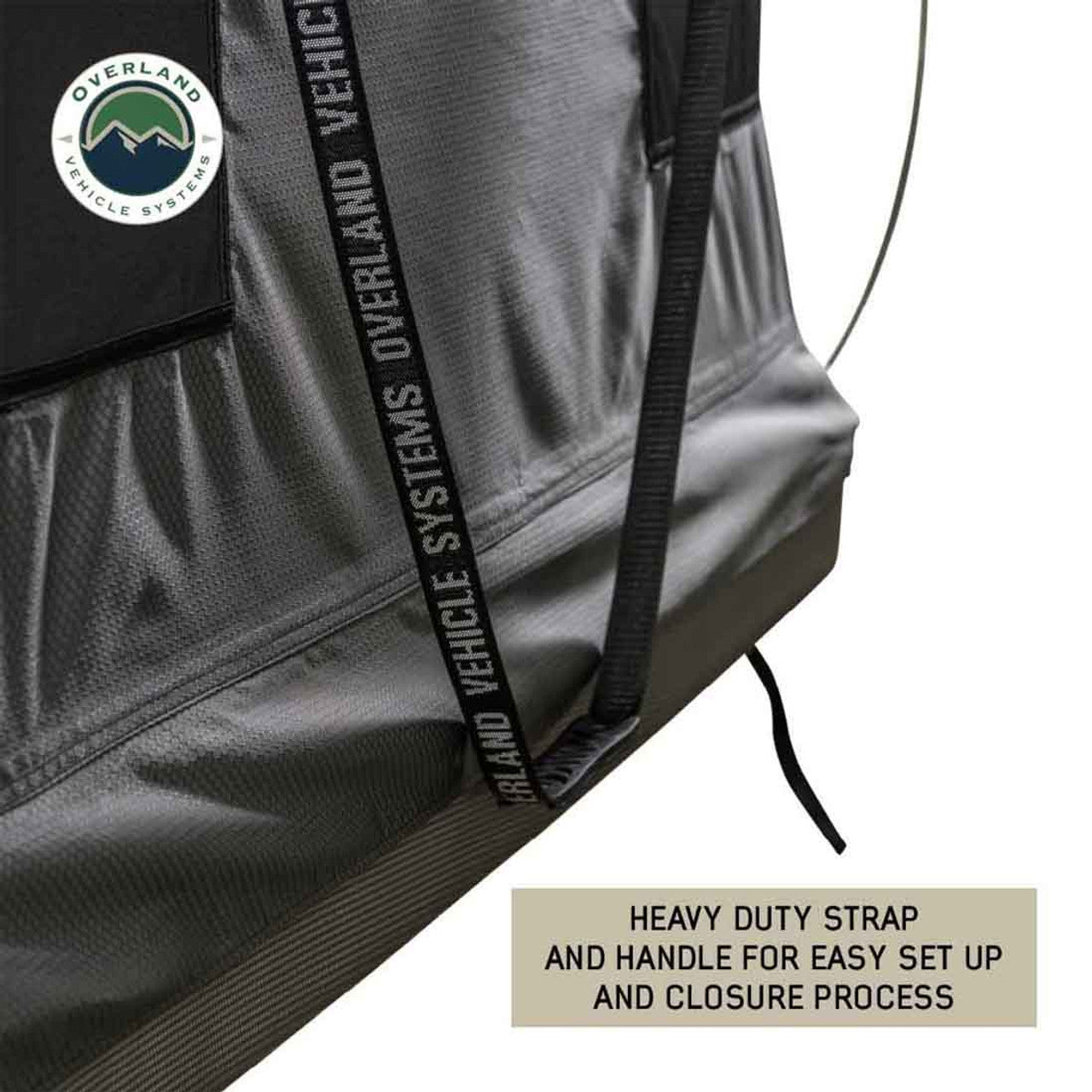 Overland Vehicle Systems HD Bundu 3 - Hard Shell Pop Up Roof Top Tent, 3 Person, Grey Body and Black Rainfly