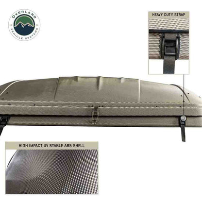 Overland Vehicle Systems HD Bundu 3 - Hard Shell Pop Up Roof Top Tent, 3 Person, Grey Body and Black Rainfly