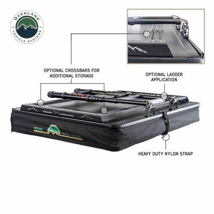 Overland Vehicle Systems XD Sherpa S3S - Soft Sided Roof Top Tent, 3 Person, Grey Body and Black Rainfly