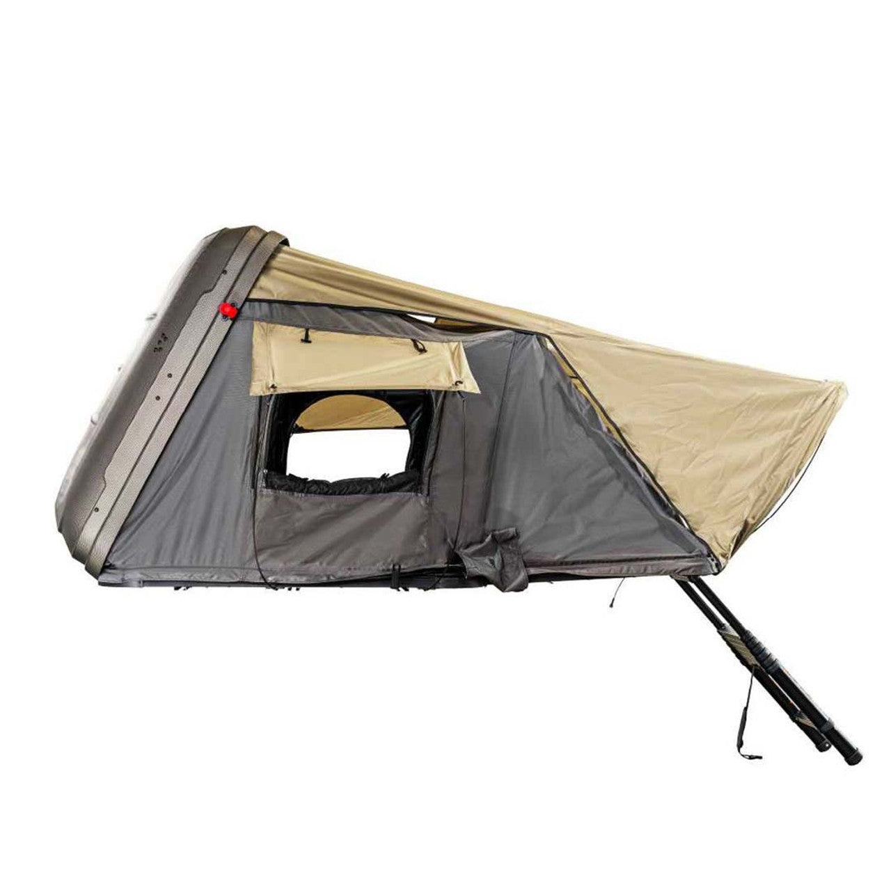 Overland Vehicle Systems HD Bundu 2 - Hard Shell Roof Top Tent, 2 Person, Grey Body and Black Rainfly