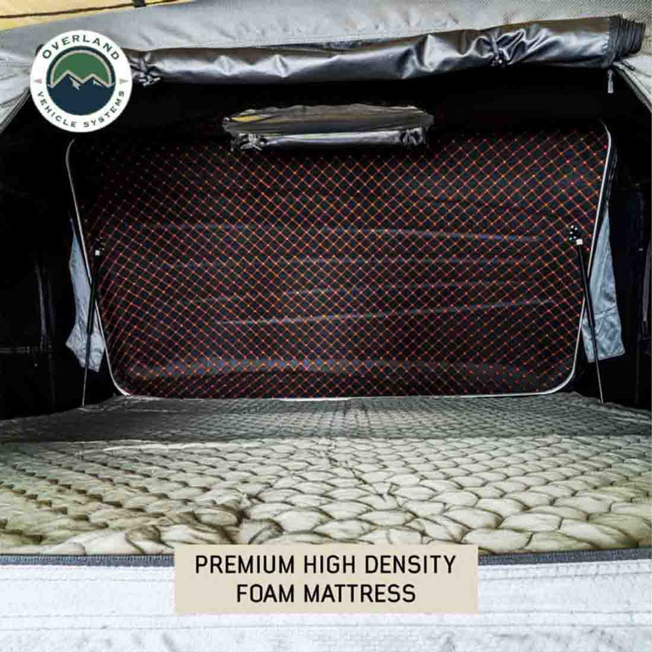 Overland Vehicle Systems HD Bundu 2 - Hard Shell Roof Top Tent, 2 Person, Grey Body and Black Rainfly