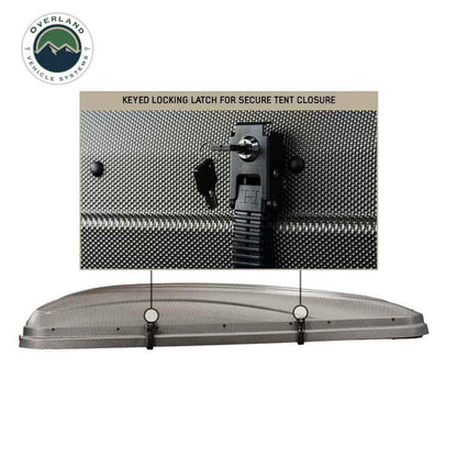 Overland Vehicle Systems HD Bundu 2 - Hard Shell Roof Top Tent, 2 Person, Grey Body and Black Rainfly