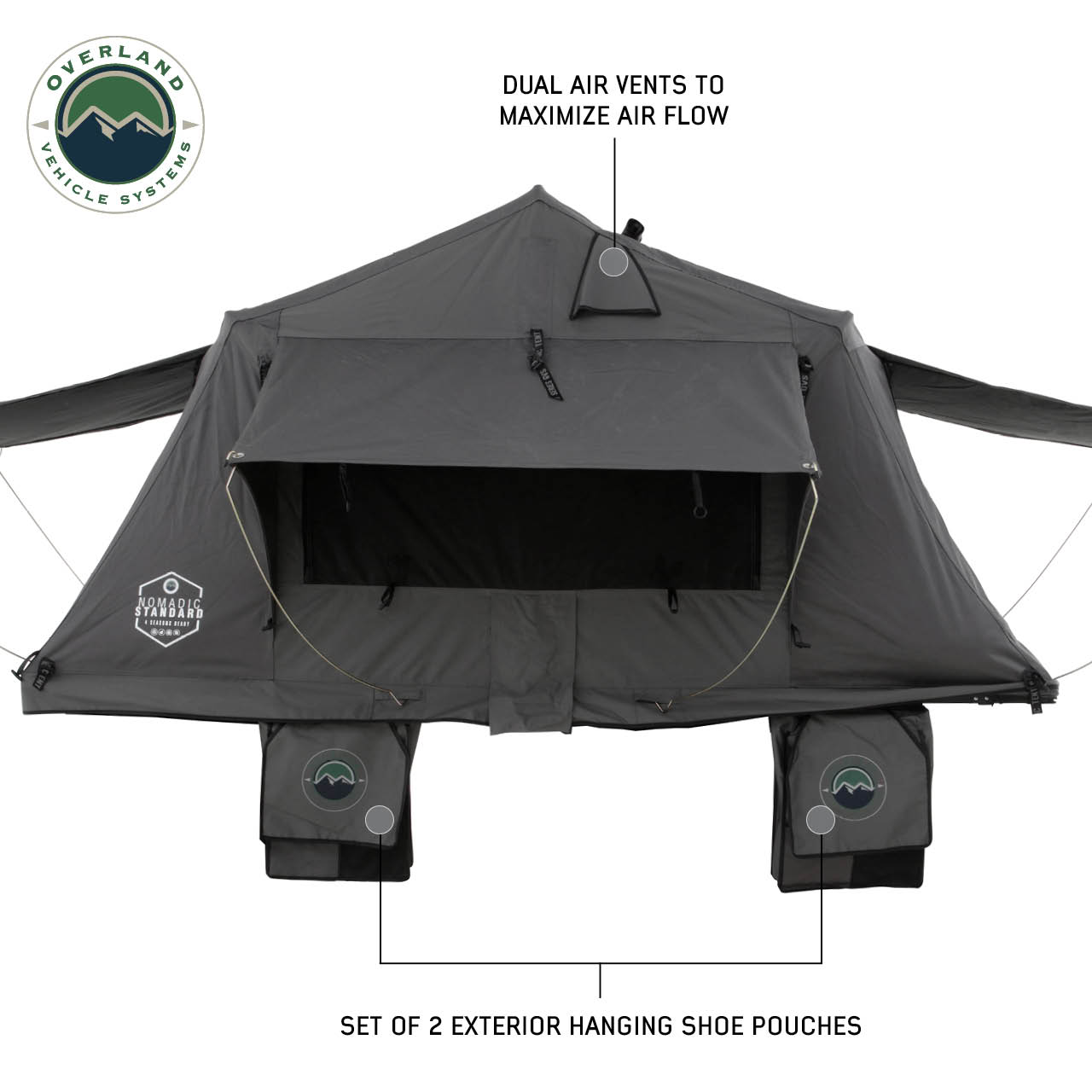 Overland Vehicle Systems Nomadic 2 Standard Roof Top Tent Roof Top Tent 2 Person