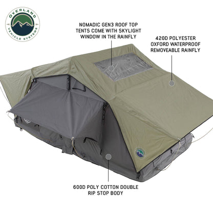 Overland Vehicle Systems Nomadic 3 Standard Roof Top Tent 3 Person Roof Top Tent
