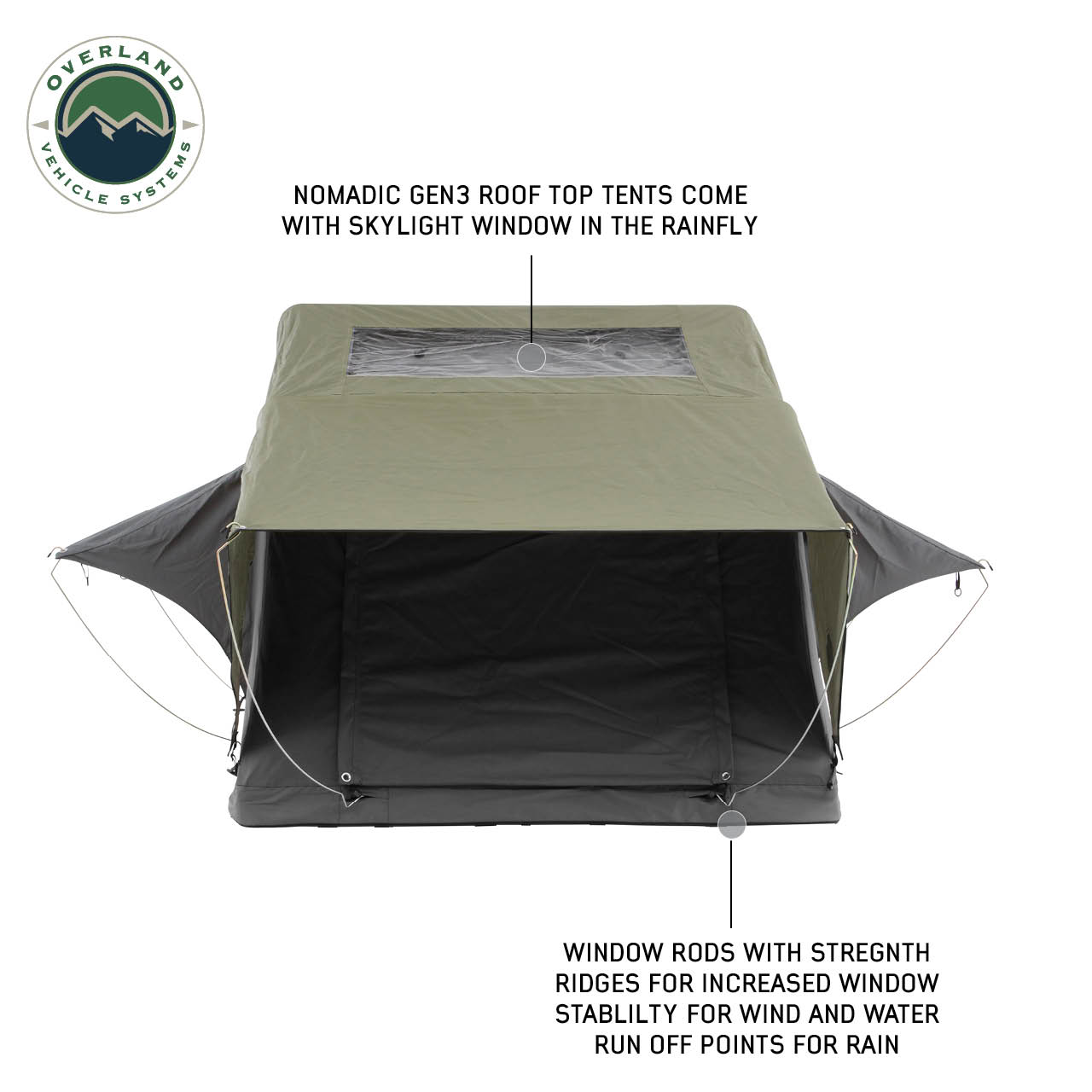 Overland Vehicle Systems Nomadic 3 Standard Roof Top Tent 3 Person Roof Top Tent