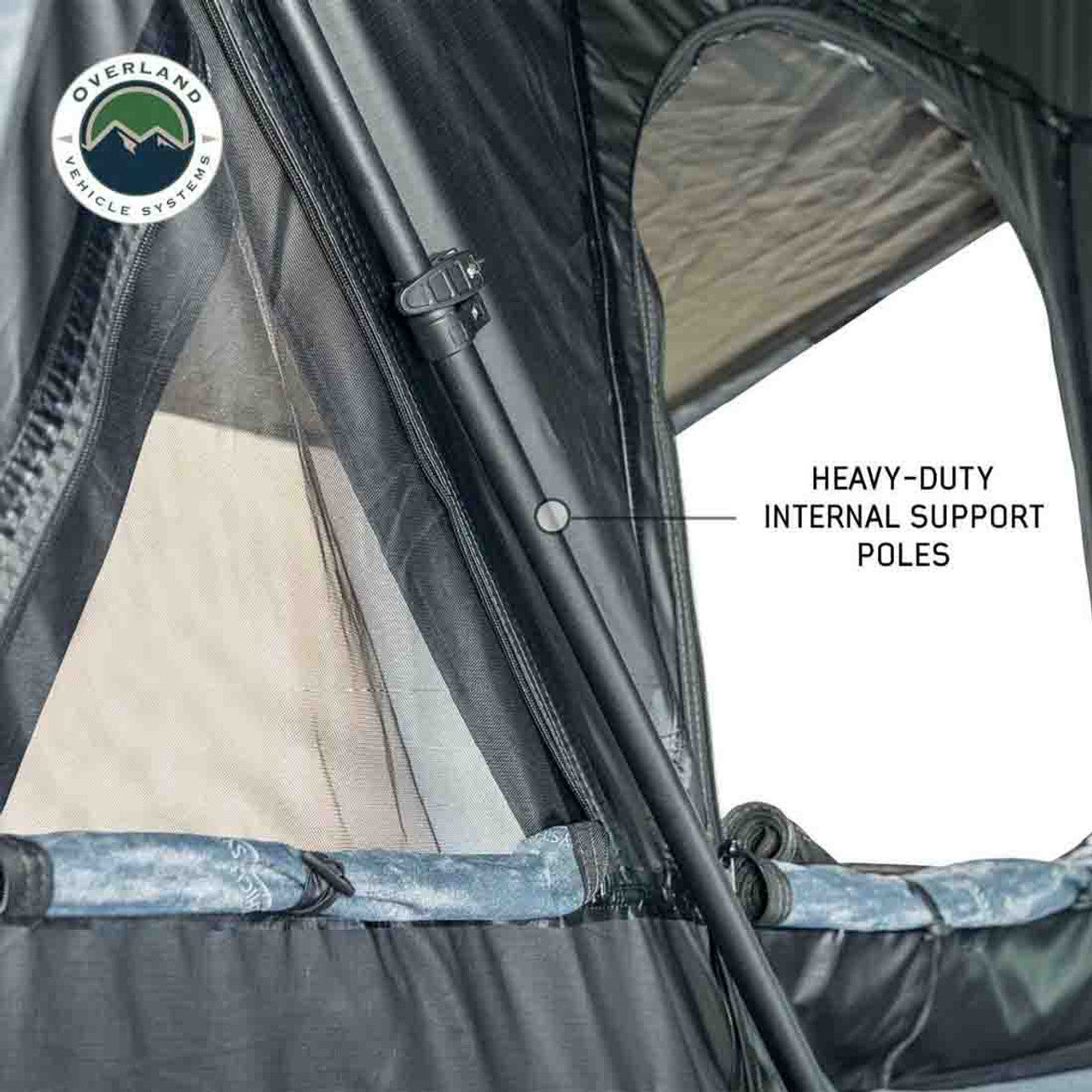 Overland Vehicle Systems XD Everest 4 - Cantilever Aluminum Roof Top Tent, 4 Person, Grey Body and Black Rainfly