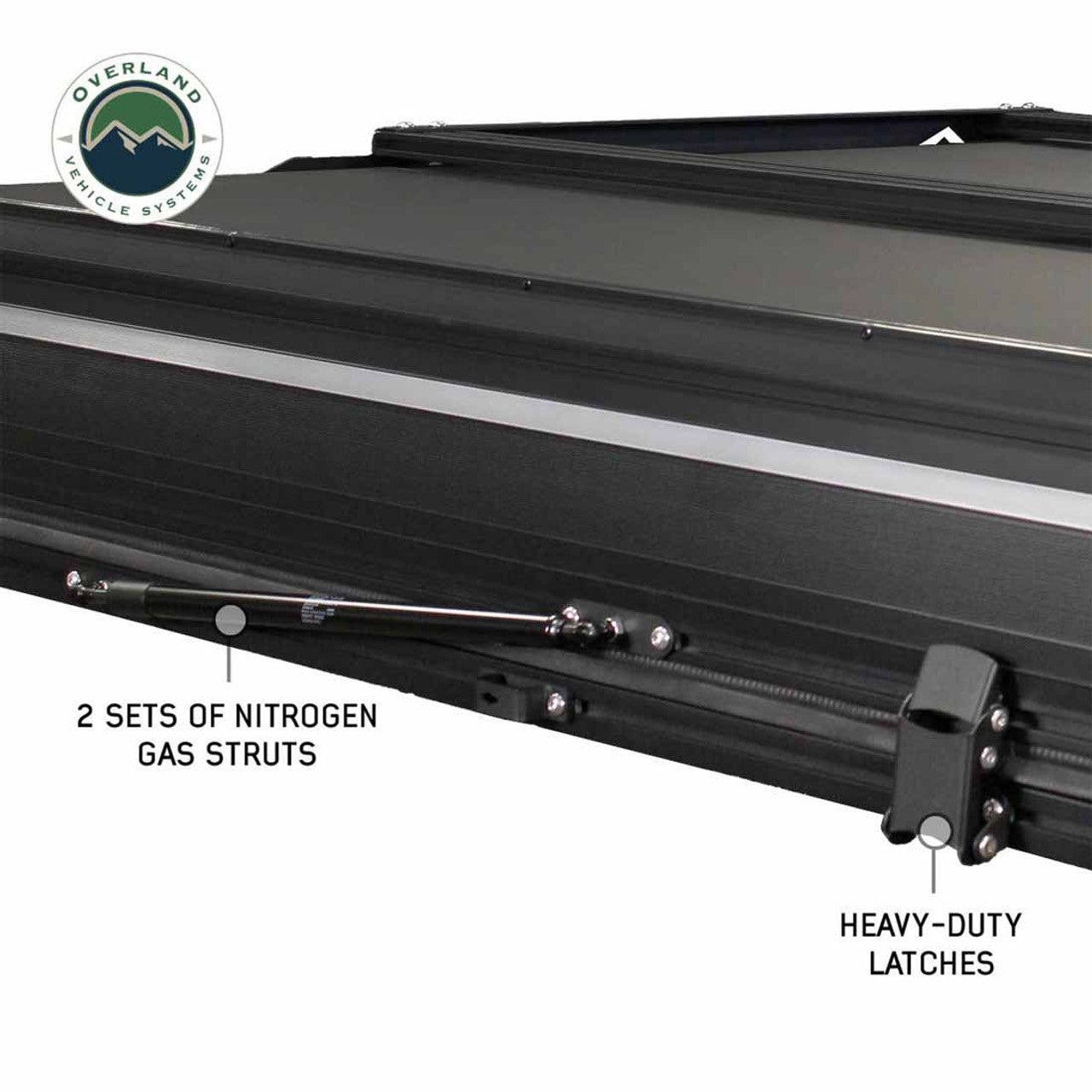 Overland Vehicle Systems XD Everest 4 - Cantilever Aluminum Roof Top Tent, 4 Person, Grey Body and Black Rainfly