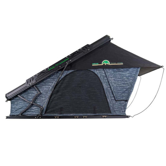 Overland Vehicle Systems XD Lohtse - Clamshell Aluminum Roof Top Tent, 2 Person, Grey Body and Black Rainfly