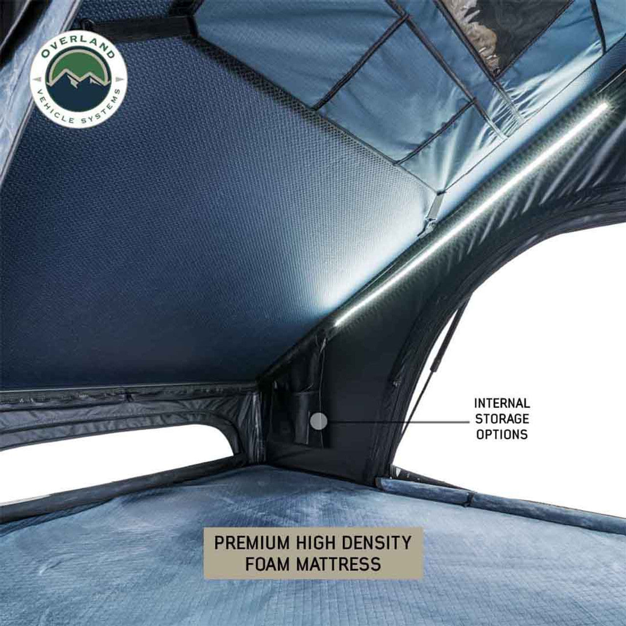 Overland Vehicle Systems XD Lohtse - Clamshell Aluminum Roof Top Tent, 2 Person, Grey Body and Black Rainfly