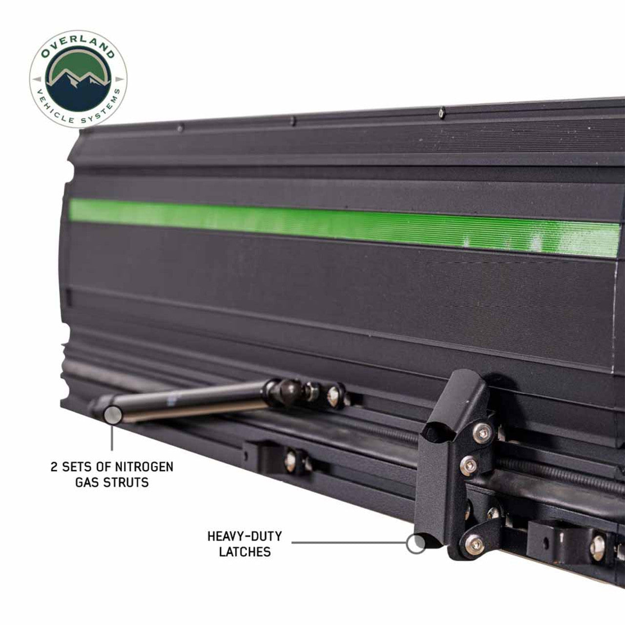 Overland Vehicle Systems XD Lohtse - Clamshell Aluminum Roof Top Tent, 2 Person, Grey Body and Black Rainfly