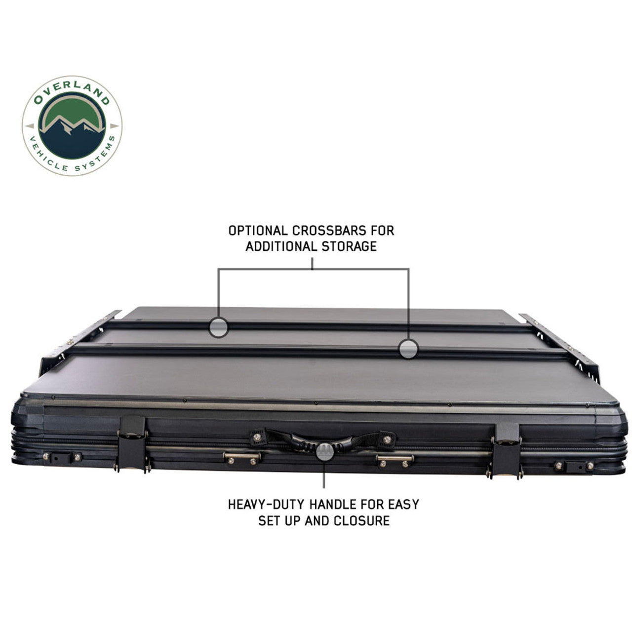 Overland Vehicle Systems XD Lohtse - Clamshell Aluminum Roof Top Tent, 2 Person, Grey Body and Black Rainfly