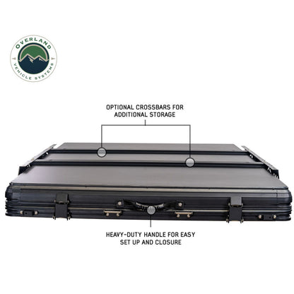 Overland Vehicle Systems XD Lohtse - Clamshell Aluminum Roof Top Tent, 2 Person, Grey Body and Black Rainfly