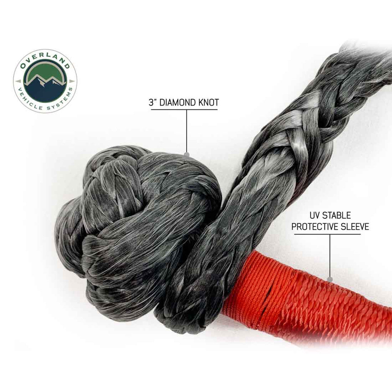 Overland Vehicle Systems Soft Shackle Recovery Ring Combo Pack - 45,000 lb - Black