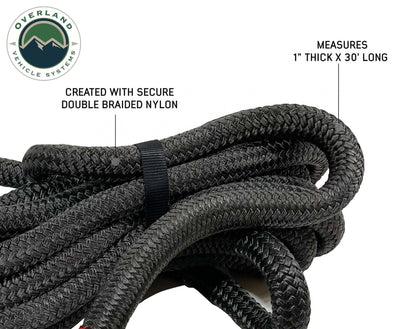 Overland Vehicle Systems Brute Kinetic Rope Recovery Strap 1 x 30 Foot 30 Percent Stretch