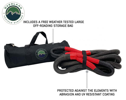 Overland Vehicle Systems Brute Kinetic Rope Recovery Strap 1 x 30 Foot 30 Percent Stretch