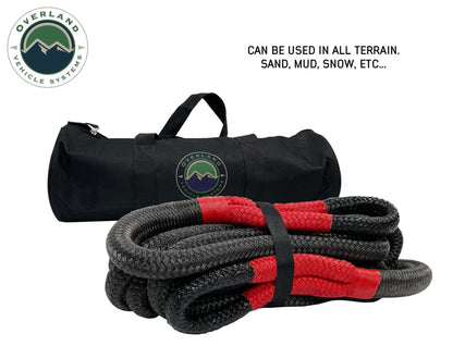 Overland Vehicle Systems Brute Kinetic Rope Recovery Strap 1 x 30 Foot 30 Percent Stretch