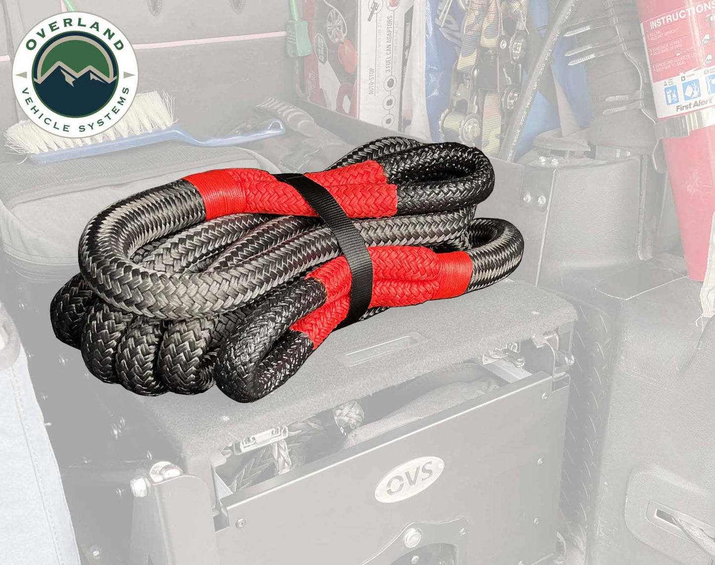 Overland Vehicle Systems Brute Kinetic Rope Recovery Strap 1 x 30 Foot 30 Percent Stretch