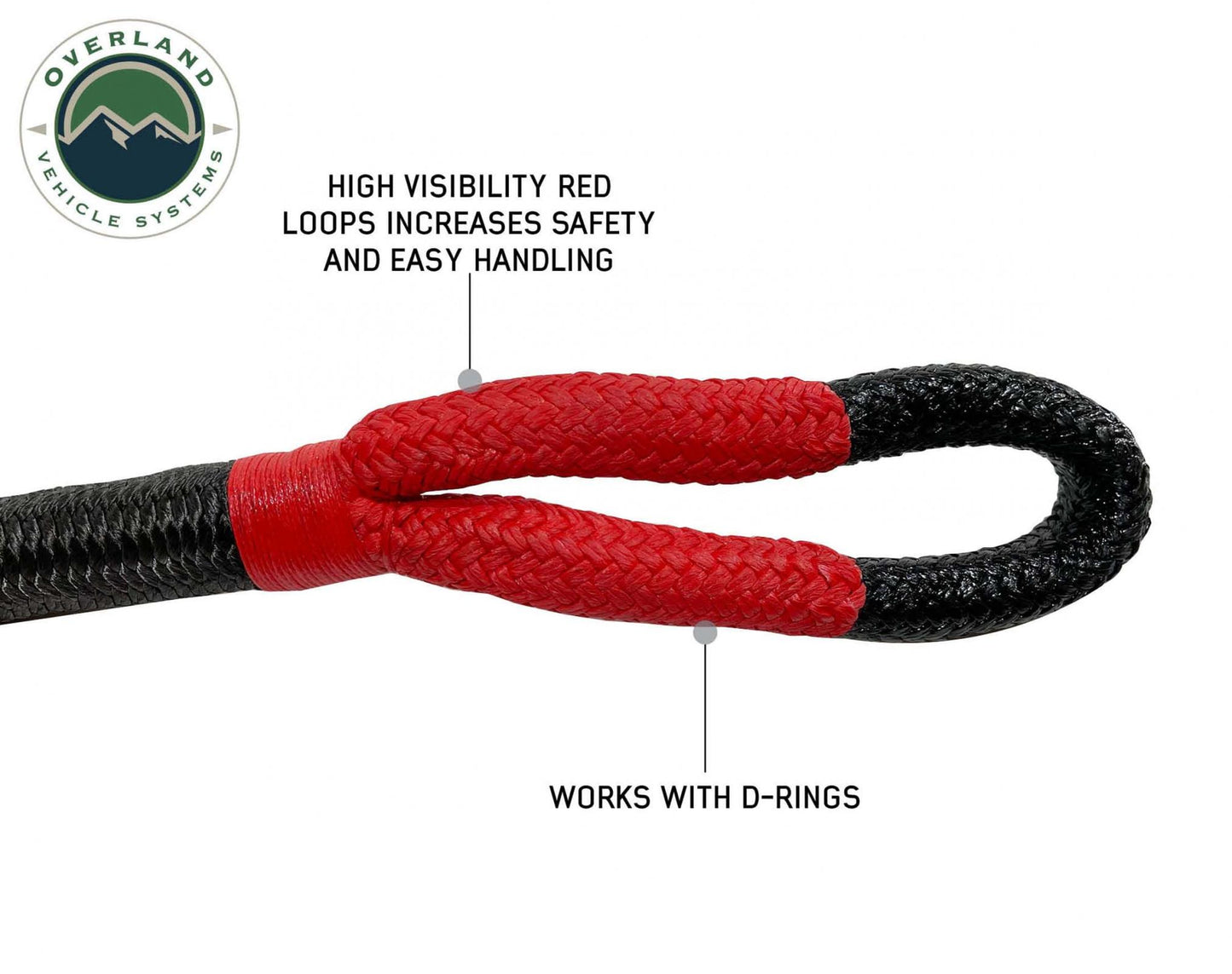 Overland Vehicle Systems Brute Kinetic Rope Recovery Strap 1 x 30 Foot 30 Percent Stretch