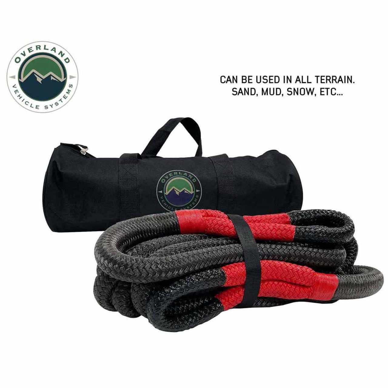 Overland Vehicle Systems Brute Kinetic Recovery Rope 5/8 Inch x 20 Foot With Storage Bag
