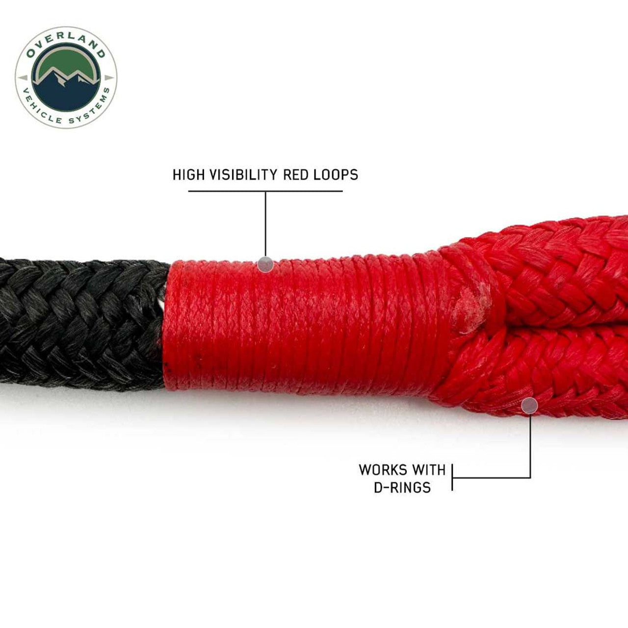 Overland Vehicle Systems Brute Kinetic Recovery Rope 1 1/2 Inch x 30 Foot With Storage Bag