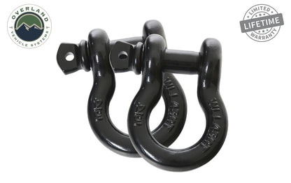 Overland Vehicle Systems Recovery Shackle 3/4 4.75 Ton Black Sold In Pairs