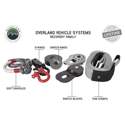 Overland Vehicle Systems Recovery Shackle D-Ring 3/4 Inch 4.75 Ton Grey