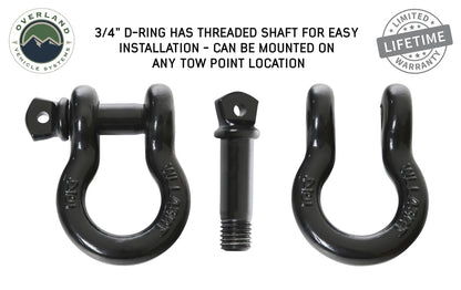 Overland Vehicle Systems Recovery Shackle 3/4 4.75 Ton Black