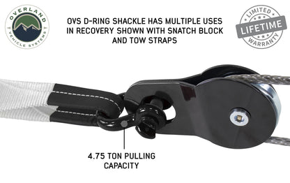 Overland Vehicle Systems Recovery Shackle 3/4 4.75 Ton Black
