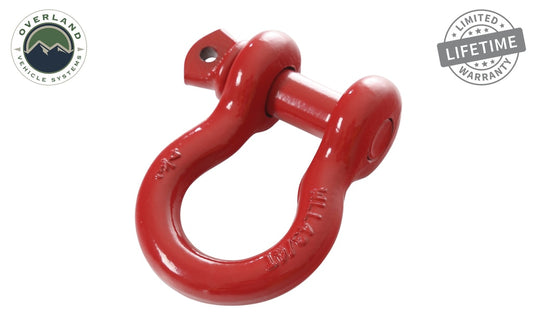 Overland Vehicle Systems Recovery Shackle 3/4 Inch 4.75 Ton Red