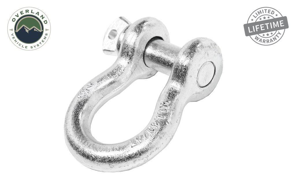 Overland Vehicle Systems Recovery Shackle 3/4 4.75 Ton Zinc - D Ring Recovery Shackle