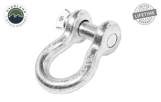 Overland Vehicle Systems Recovery Shackle 3/4 4.75 Ton Zinc - D Ring Recovery Shackle