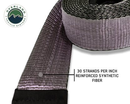 Overland Vehicle Systems Tow Strap 20000 lbs - 2 x 30' Gray With Black Ends