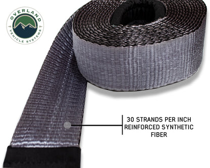 Overland Vehicle Systems Tree Saver Tow Strap 40,000 lb. Gray With Storage Bag