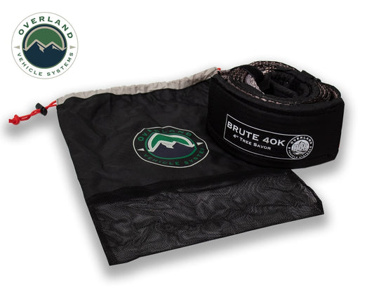 Overland Vehicle Systems Tree Saver Tow Strap 40,000 lb. Gray With Storage Bag