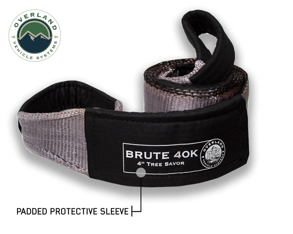 Overland Vehicle Systems Tree Saver Tow Strap 40,000 lb. Gray With Storage Bag