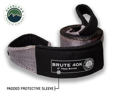 Overland Vehicle Systems Tree Saver Tow Strap 40,000 lb. Gray With Storage Bag