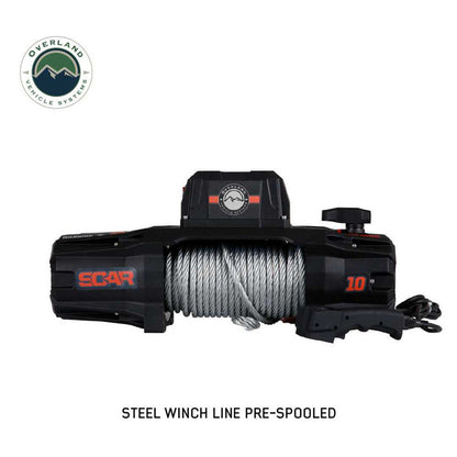 Overland Vehicle Systems SCAR 10 Winch – 10,000 lb (Steel Cable & Wireless Remote)