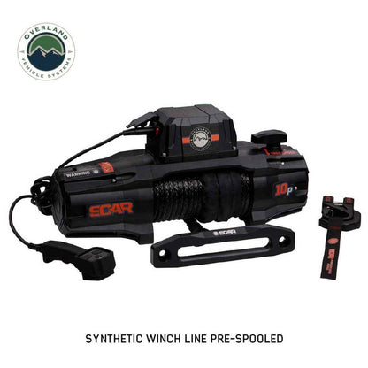 Overland Vehicle Systems SCAR 10P Winch – 10,000 lb (Synthetic Rope & Wireless Remote)