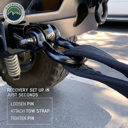 Overland Vehicle Systems Receiver Hitch D-Ring Receiver Mount Recovery Shackle