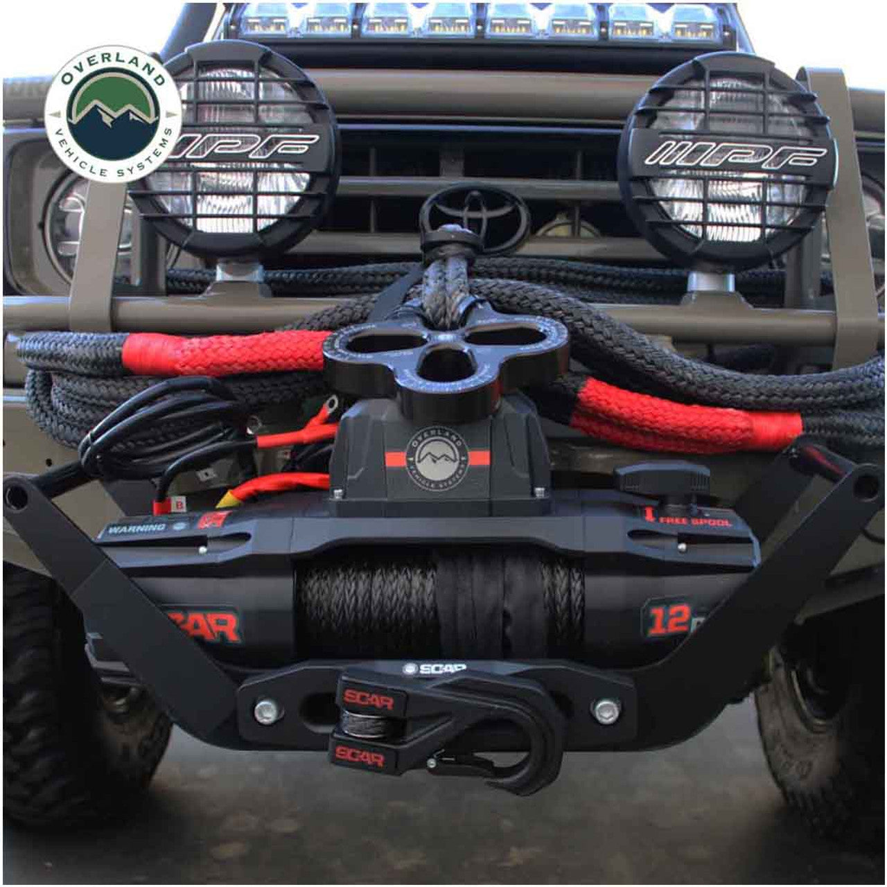 Overland Vehicle Systems SCAR 12P Winch – 12,000 lb (Synthetic Rope & Wireless Remote)