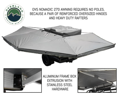 Overland Vehicle Systems Nomadic Awning 270 Degree - Driver Side Dark Gray