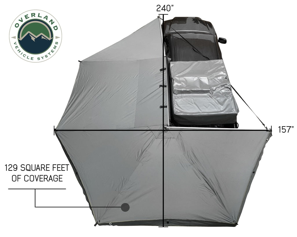 Overland Vehicle Systems Nomadic Awning 270 Degree - Driver Side Dark Gray