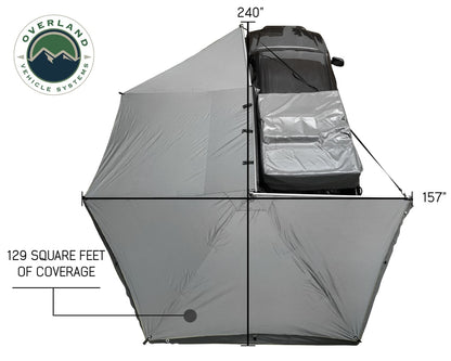 Overland Vehicle Systems Nomadic Awning 270 Degree - Driver Side Dark Gray