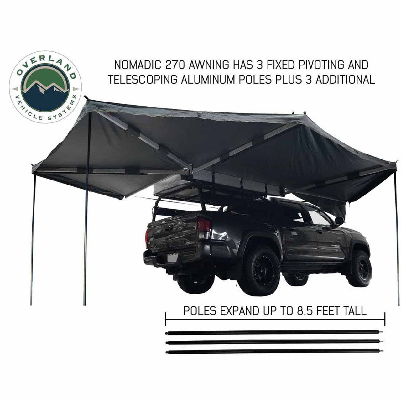 Overland Vehicle Systems Nomadic Awning 270 Awning with Walls Passenger