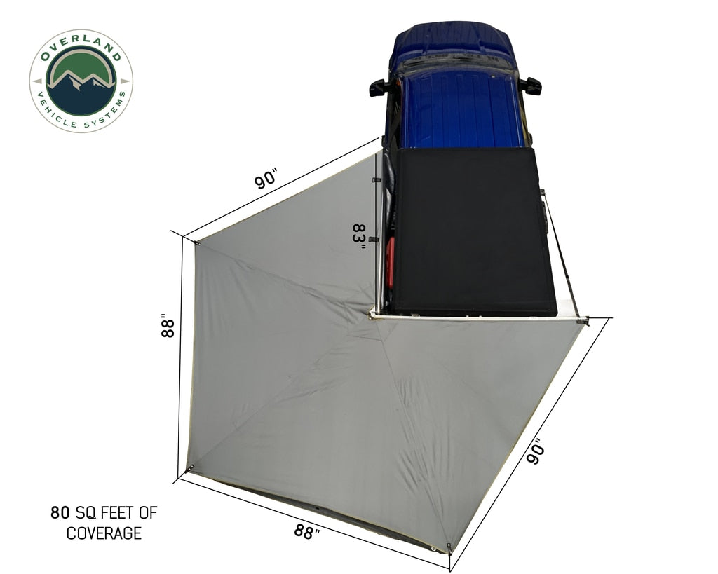 Overland Vehicle Systems 270 Degree Awning Free Standing - Nomadic 270 LT - Dark Gray