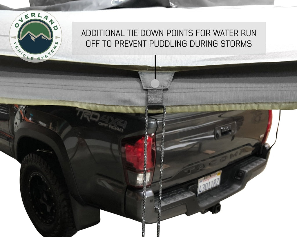 Overland Vehicle Systems Nomadic 180 Degree Freestanding Awning – Dark Gray w/ Black Travel Cover