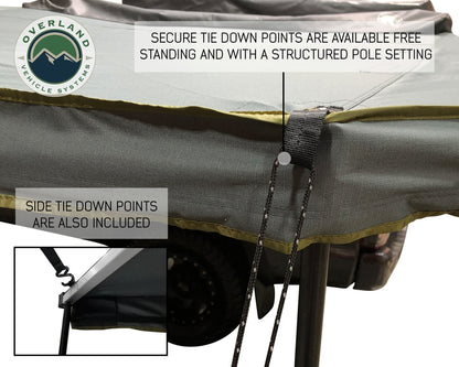 Overland Vehicle Systems Nomadic 180 Degree Freestanding Awning – Dark Gray w/ Black Travel Cover