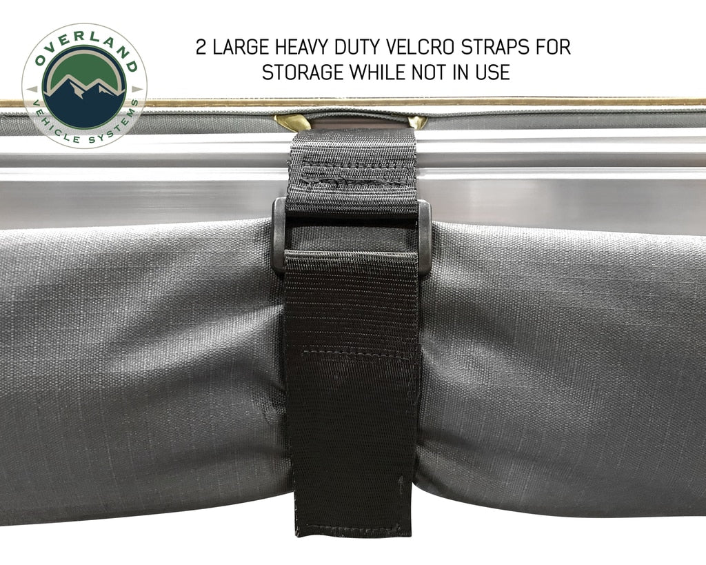 Overland Vehicle Systems Nomadic 180 Degree Freestanding Awning – Dark Gray w/ Black Travel Cover