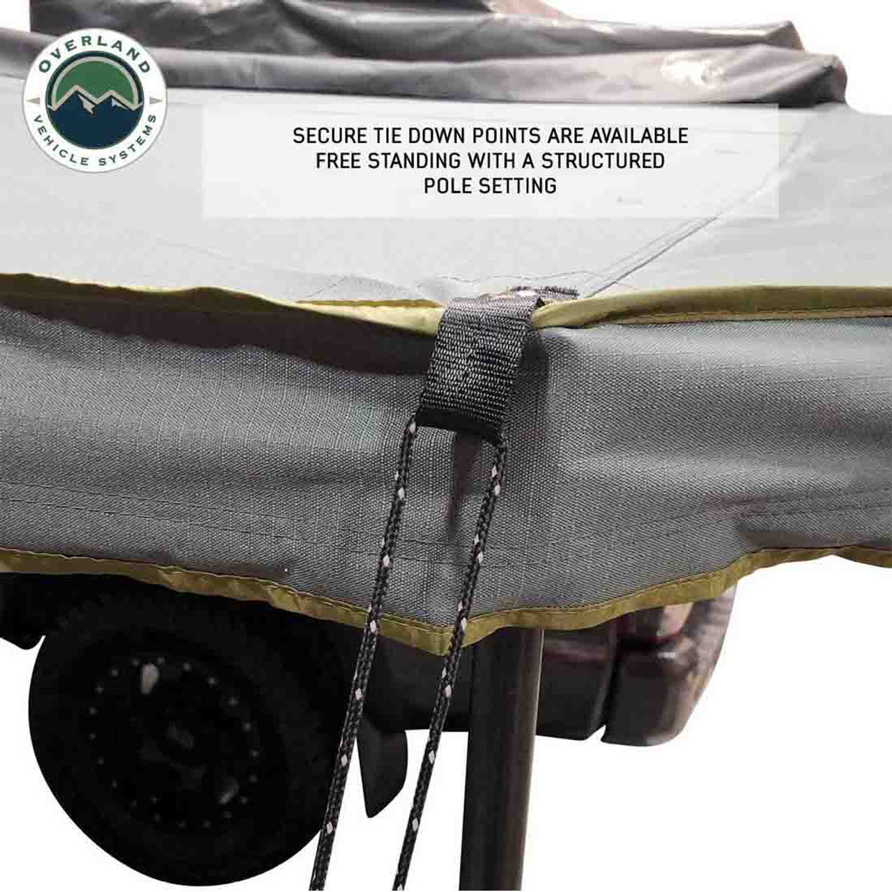 Overland Vehicle Systems HD Nomadic 180 LTE Awning – Grey / Green w/ Black Travel Cover