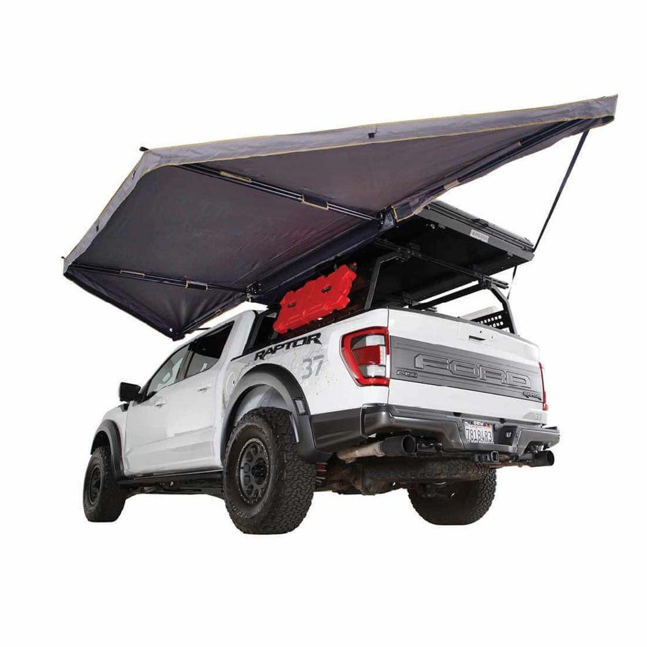 Overland Vehicle Systems HD Nomadic 180 LTE Awning – Grey / Green w/ Black Travel Cover